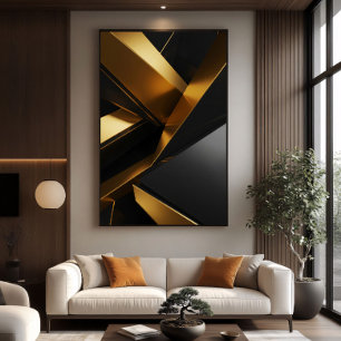 Impressão Em Tela Luxo Design Metálico Moderno para Parede 3D
