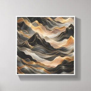 Impressão Em Tela Luxo Paisagem Montanhosa Fluida 3D - Abstrato Dour