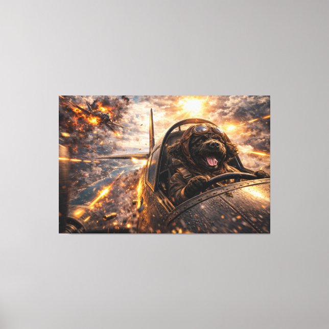 Impressão Em Tela Luxury Cockapoo Wall Art – Aviation Dog Modern (Frente)