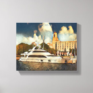 Impressão Em Tela Luxury Yacht Wall Art Coastal Harbor Scene