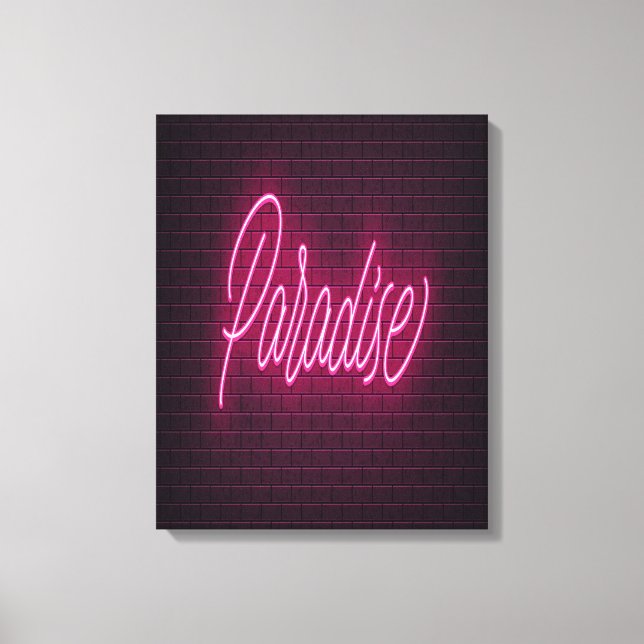 Impressão Em Tela Luz de Neon Paradise (Frente)