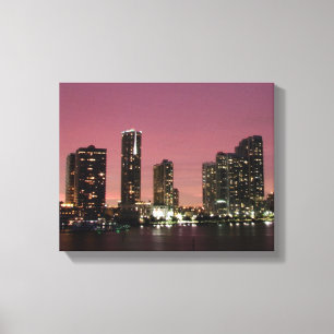 Impressão Em Tela Luz do por do sol sobre Miami após uma tempestade