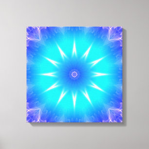 Impressão Em Tela luz - mandala azul