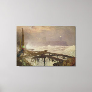 Impressão Em Tela Luzes Azuis, Píer de Teignemouth - Iluminação das 