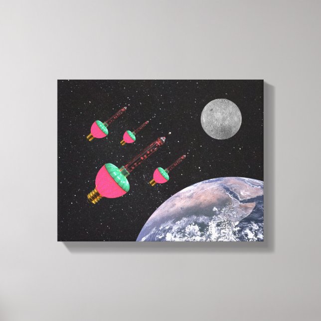 Impressão Em Tela Luzes de bolhas no espaço (Frente)