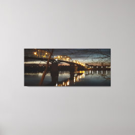 Impressão Em Tela Luzes de Natal na ponte sobre o Danúbio.