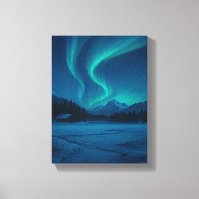 Impressão Em Tela Luzes do norte sobre o compartimento congelado (Frente)