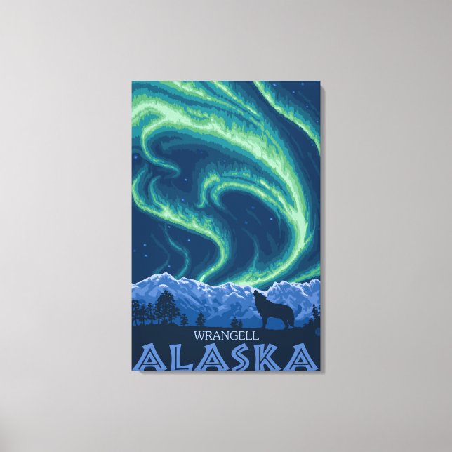 Impressão Em Tela Luzes nortes - Wrangell, Alaska (Frente)