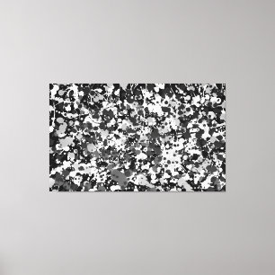 Impressão Em Tela LXXI PRETO E BRANCO - Pintura de ação - Abstrato-