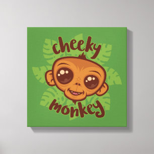 Impressão Em Tela Macaco Atrevido Desenho de Primata de Desenho Anim