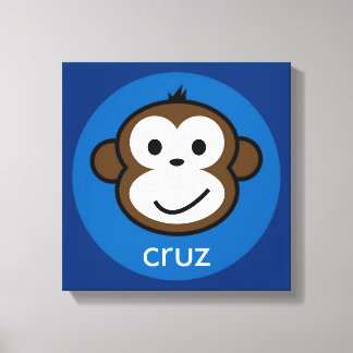 Impressão Em Tela Macaco Cheeky Personalizado [azul+marinho]