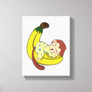 Impressão Em Tela Macaco dormindo de pijama