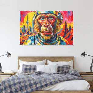 IMPRESSÃO EM TELA MACACO ESPACIAL