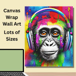 Impressão Em Tela Macaco Pintado Colorido com Fones de ouvido<br><div class="desc">Macaco pintado colorido com Fones de ouvido - - Muitos tamanhos disponíveis - - Veja na minha loja mais designs de excelente</div>
