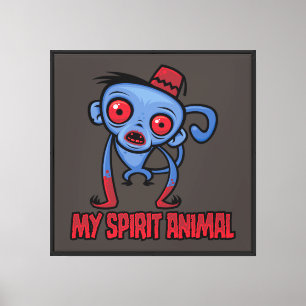 Impressão Em Tela Macaco Zumbi é Meu Animal Espiritual