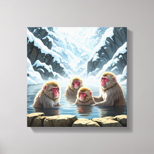 Impressão Em Tela Macacos-da-neve do Parque Jigokudani Japão