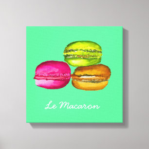 Impressão Em Tela Macarons Coloridos, a aquarela e a arte