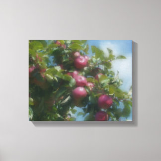 Impressão Em Tela Maçãs Vermelhas Na Pintura De Árvores