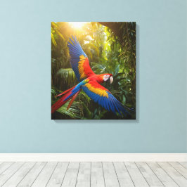 Impressão Em Tela Macaw na Floresta Tropical