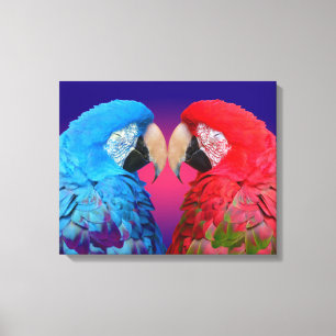 Impressão Em Tela Macaw ou papagaio colorido brilhante