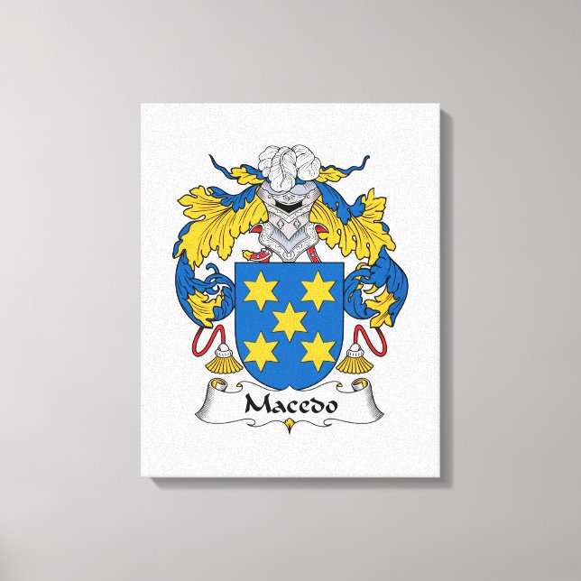 Impressão Em Tela Macedo Family Crest (Frente)