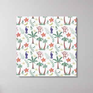 Impressão Em Tela Macra e macaco, sem costura, de padrões tropicais