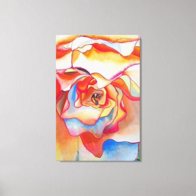 Impressão Em Tela Macro begonia Fred Martin pintando aquarela (Frente)