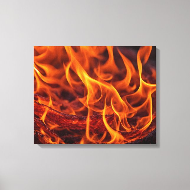 Impressão Em Tela Macro de chama de incêndio (Frente)