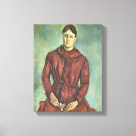 Impressão Em Tela Madame Cezanne com um Vestido Vermelho - Paul Ceza