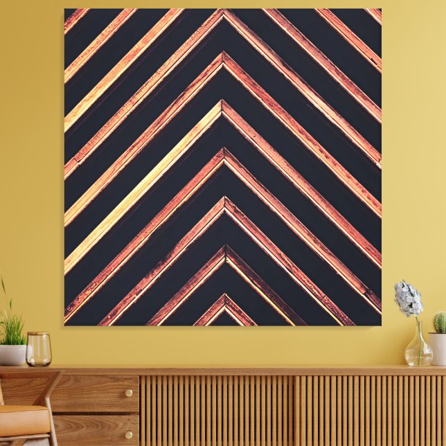 Impressão Em Tela Madeira geométrica: padrão abstrato (Insitu(Sala de estar))