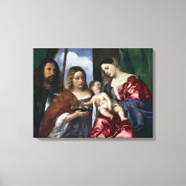 Impressão Em Tela Madona e Menino Com os Sts. Doroteia e Jorge