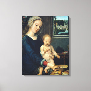 Impressão Em Tela Madona e Menino Com Sopa de Leite - Gerard David