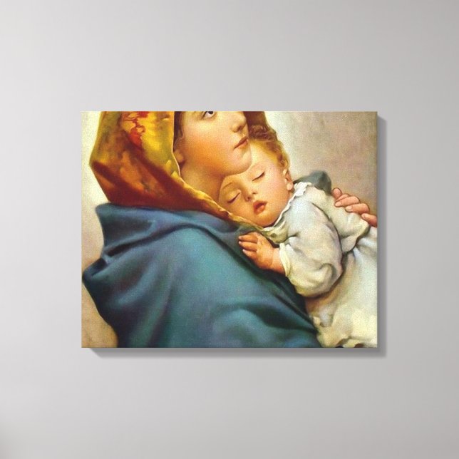 Impressão Em Tela Madonna E Child Roberto Ferruzzi (Frente)