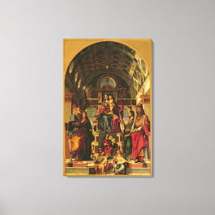 Impressão Em Tela Madonna e criança com santos, 1499