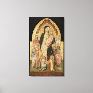 Impressão Em Tela Madonna e criança Enthroned
