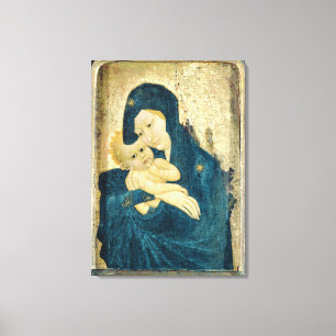 Impressão Em Tela Madonna e criança, escola de Bourgogne (óleo no