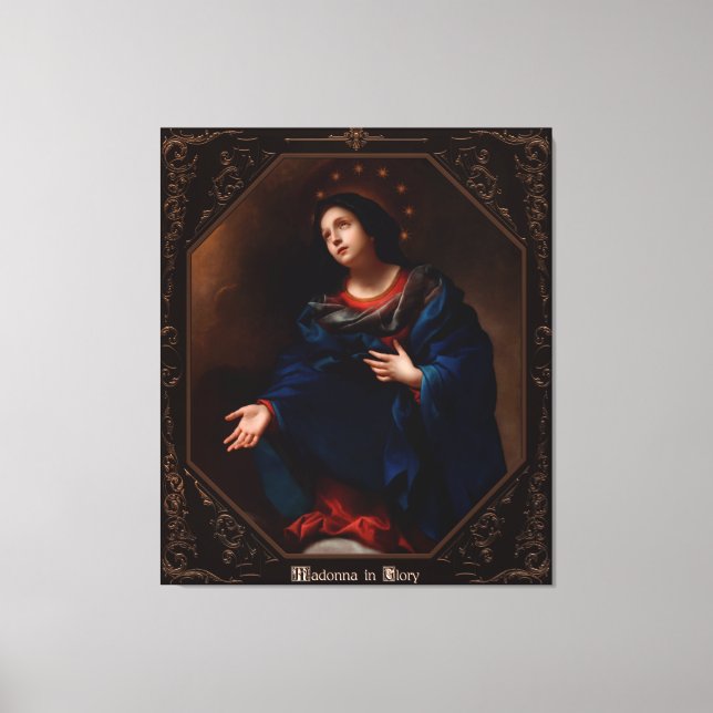 Impressão Em Tela Madonna em Glória por Carlo Dolci (Frente)