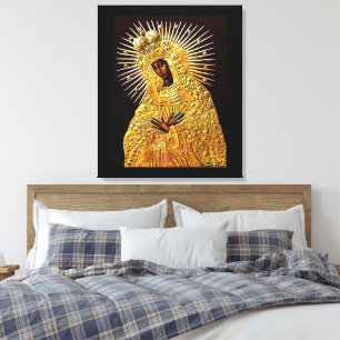 Impressão Em Tela Madonna Negra na Oração...