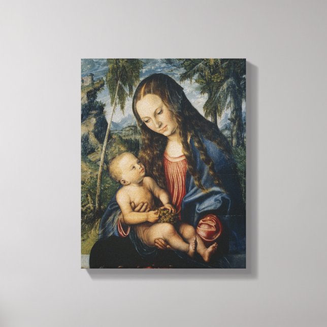 Impressão Em Tela Madonna sob o pinheiro, c.1510 (Frente)