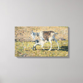 Impressão Em Tela Madre Goat com seu Jovem Criança (por Segantini)