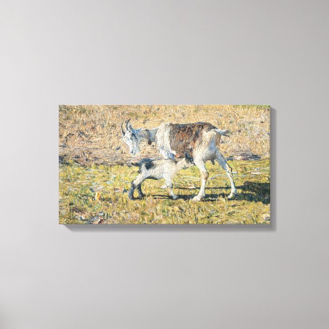 Impressão Em Tela Madre Goat com seu Jovem Criança (por Segantini) (Frente)