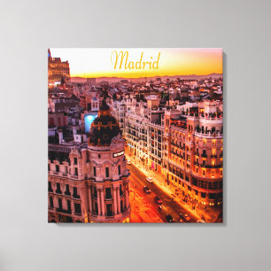 Impressão Em Tela Madrid Espanha Capitol City Skyline