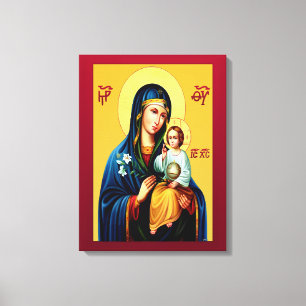 Impressão Em Tela Mãe de Deus nova vermelha