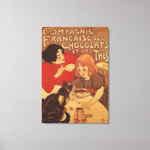 Impressão Em Tela Mãe e filha do Co do chocolate e do chá