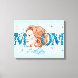Impressão Em Tela Mãe Floral Azul