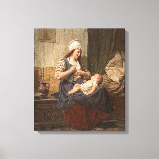 Impressão Em Tela Mãe segurando seu filho (por Rudolf Jordan) (Frente)