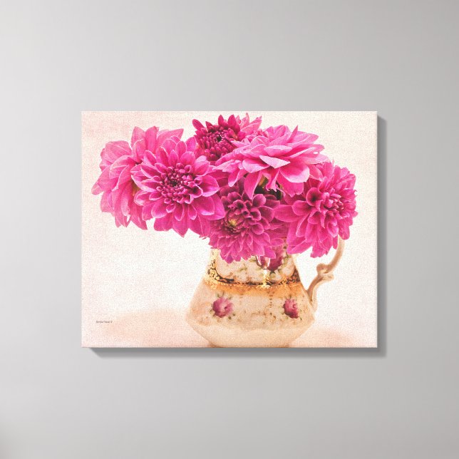 Impressão Em Tela Magenta Dahlias (Frente)
