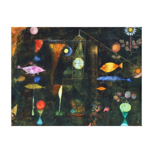 Impressão Em Tela Magia de Peixes de Paul Klee