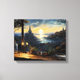 Impressão Em Tela Magic Workshop Bench Sobrando uma Baía de Fantasia