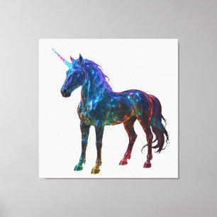 Impressão Em Tela Magical Rainbow Glass Unicorn